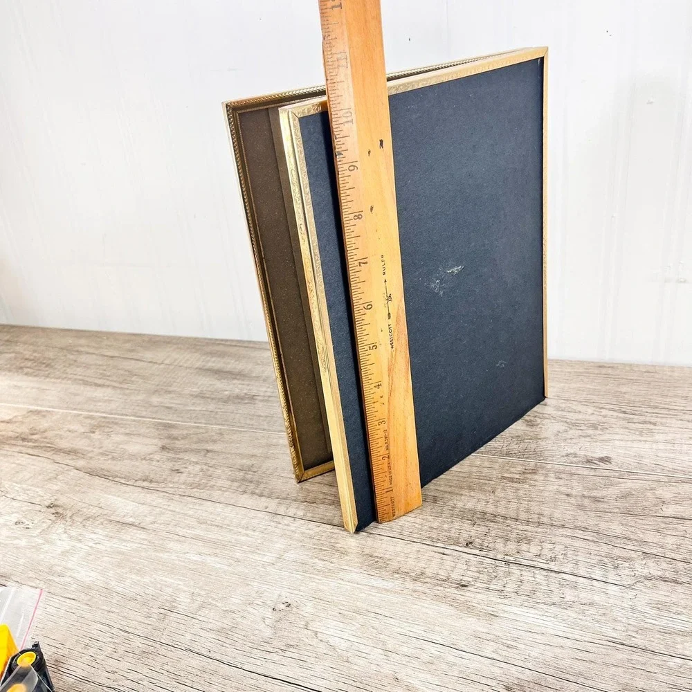 Vintage MCM Brass Double Photo‎ Frame – Holds Two 8x10 Inch Photos
